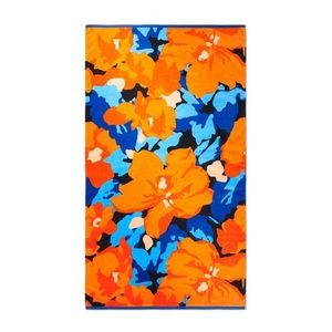 Floral Printed Beach Towel Orange/Blue - Tabitha Brown for Target nwt